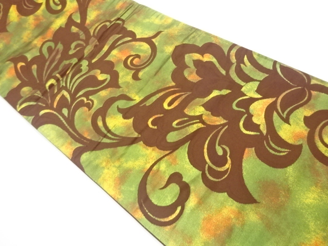 花唐草模様織出し袋帯